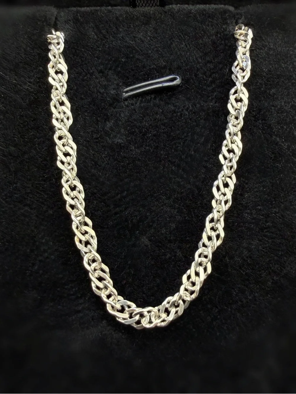 Vintage Italy 925 Sterling Silver Thick Rope Singapore style Chain 18